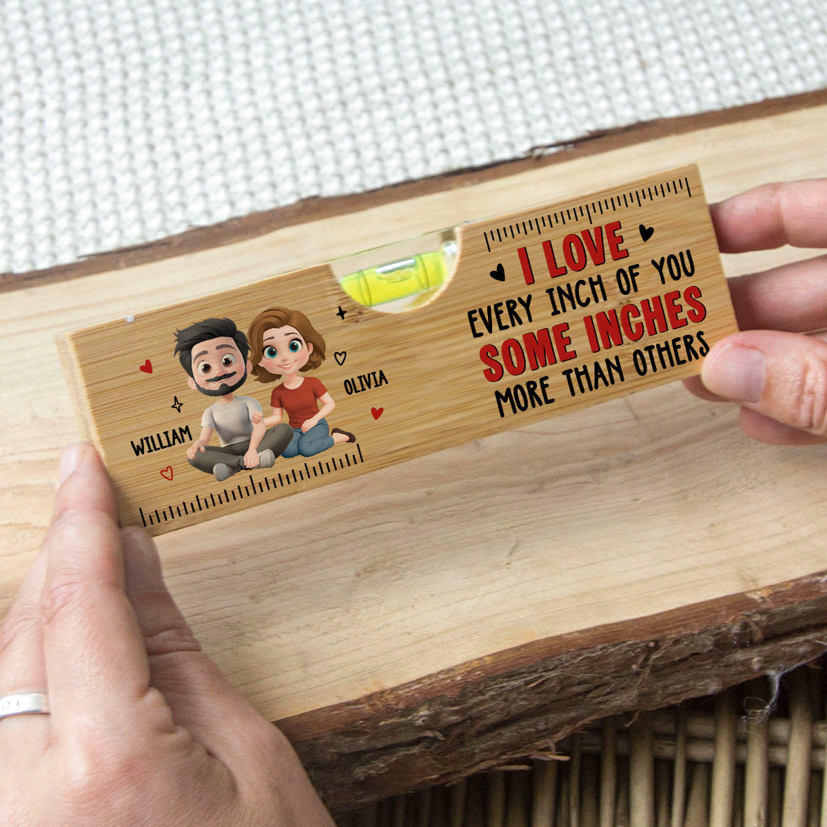 Love Every Inch Of You - Personalized Wooden Spirit Level Bottle Opener