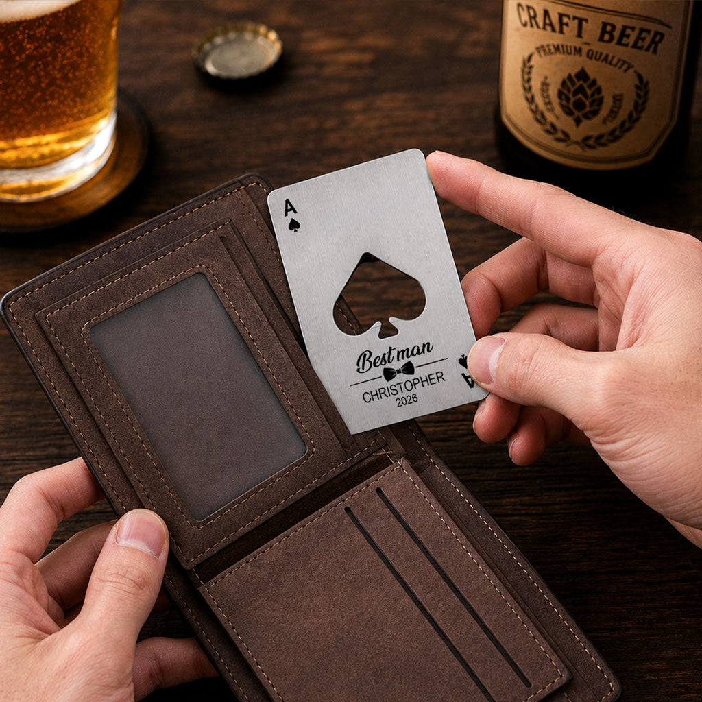Groomsman Gift - Personalized Ace of Spades Bottle Opener