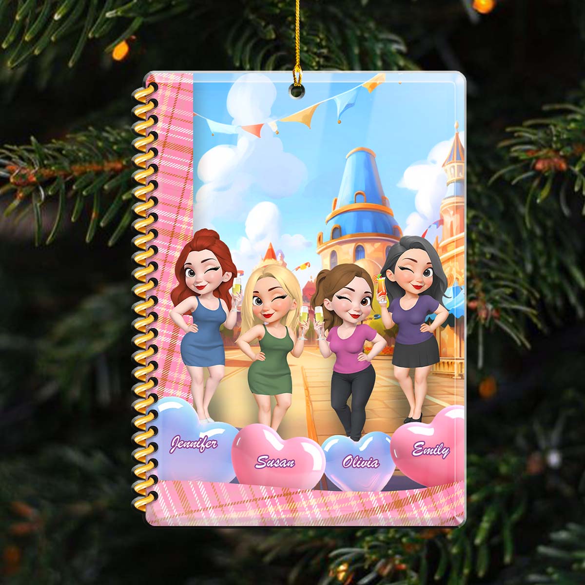 Custom Friendship Christmas Ornament, Best Friend Gift •  Our Magical Moments - Personalized Acrylic Ornament