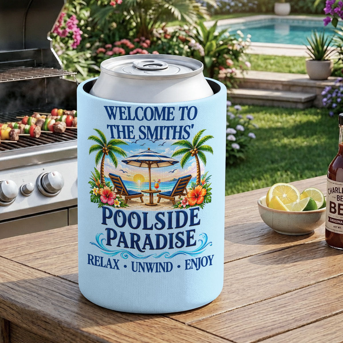 Relax And Unwind - Personalized Skinny Can Cooler