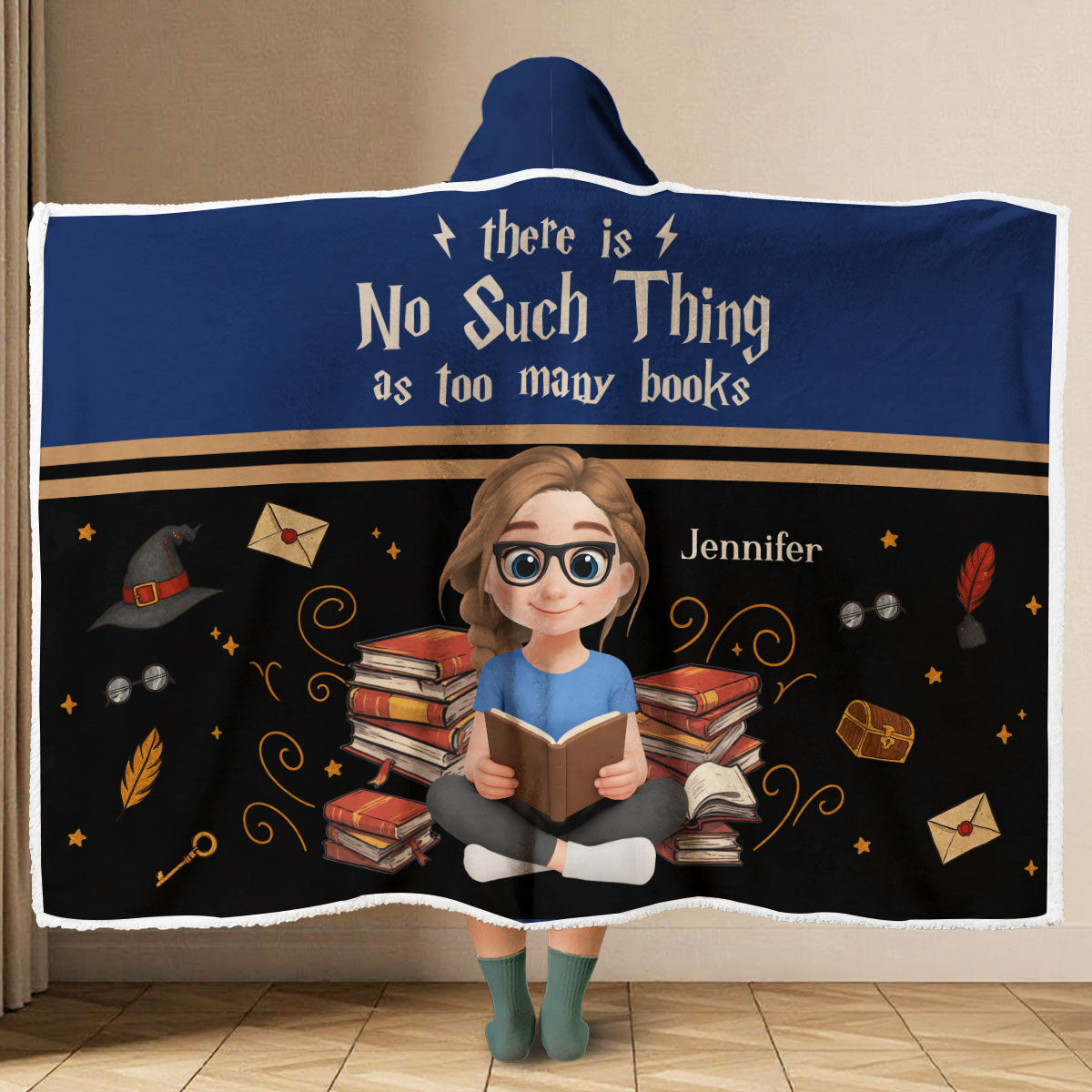 Custom Christmas Birthday Gift For Book Lovers, Bookworms, Reader • No Such Thing - Personalized Hooded Blanket