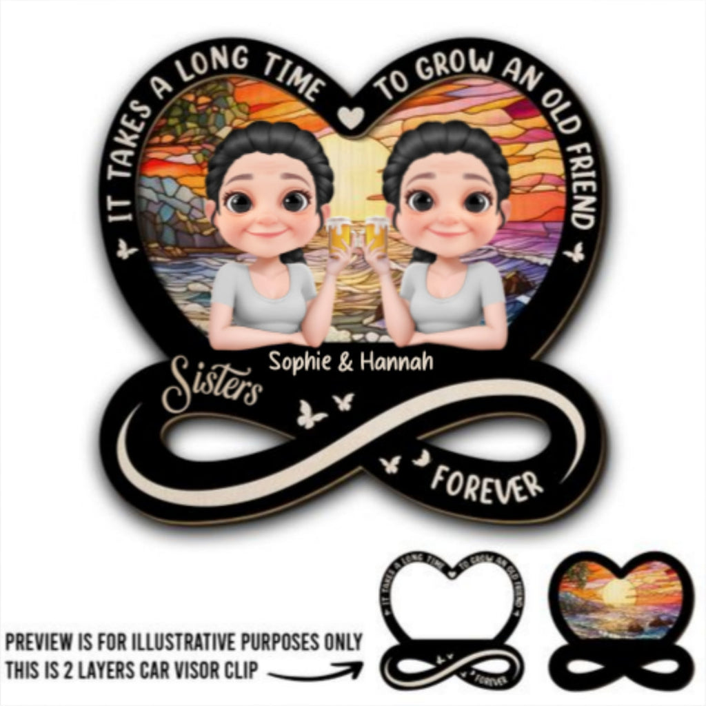 It Takes A Long Time Cartoonize - Personalized Car Visor Clip