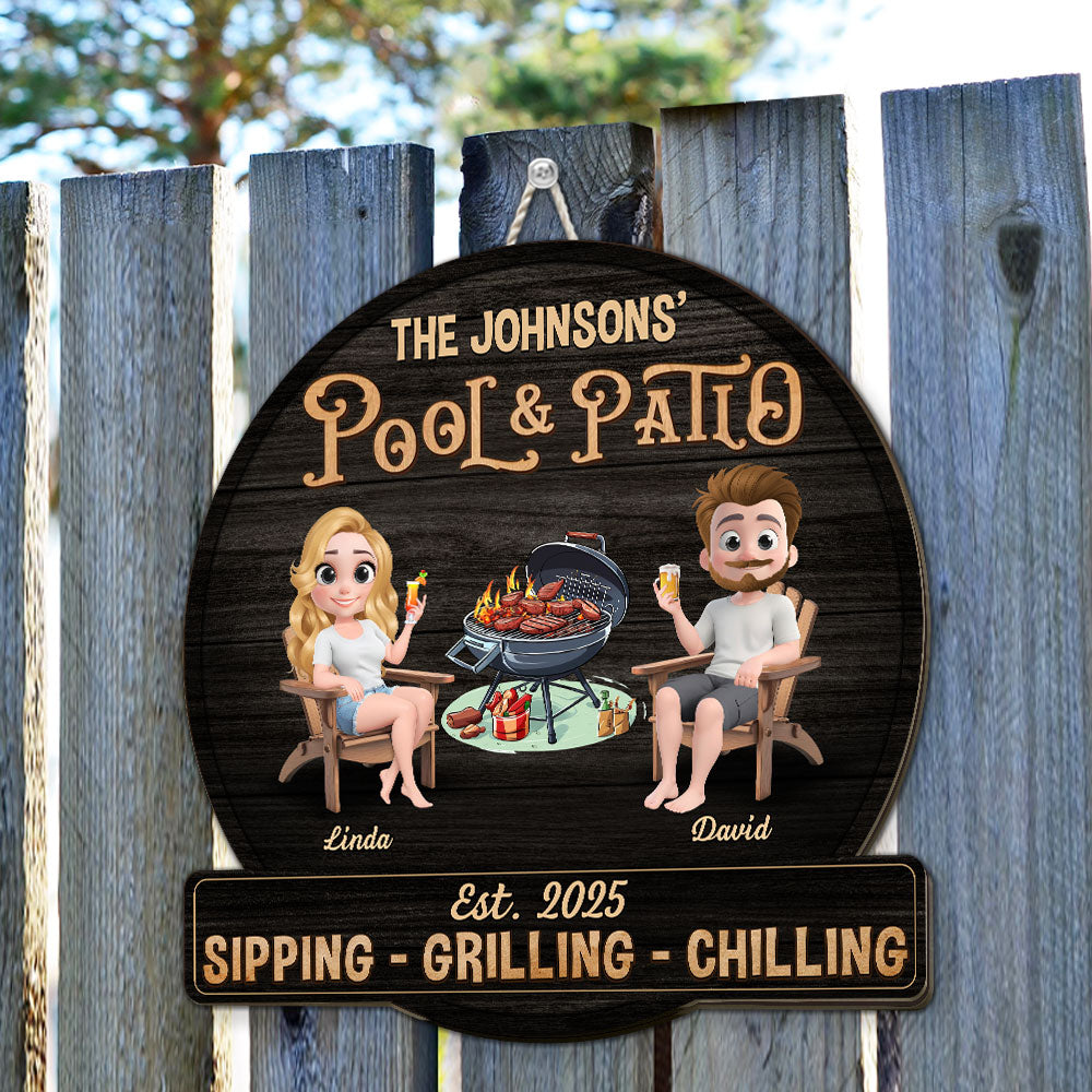 Custom Home & Wall Decor, Birthday & Christmas Gift • We At Pool And Patio - Personalized Wood Sign