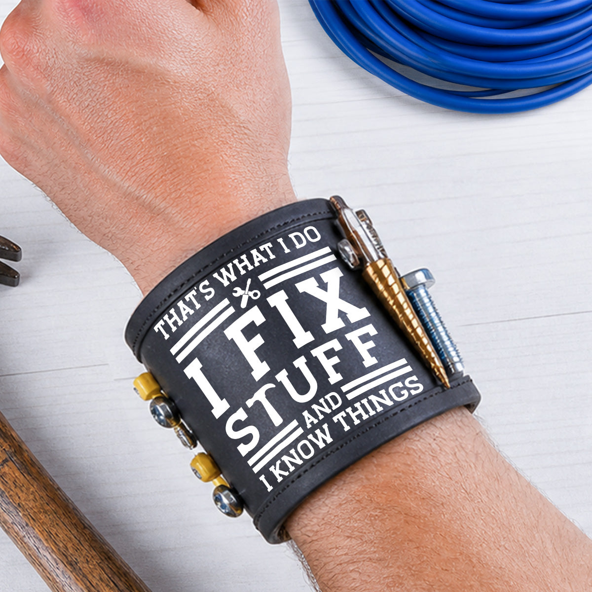 Vintage Monogram - Personalized Magnetic Tool Wristband