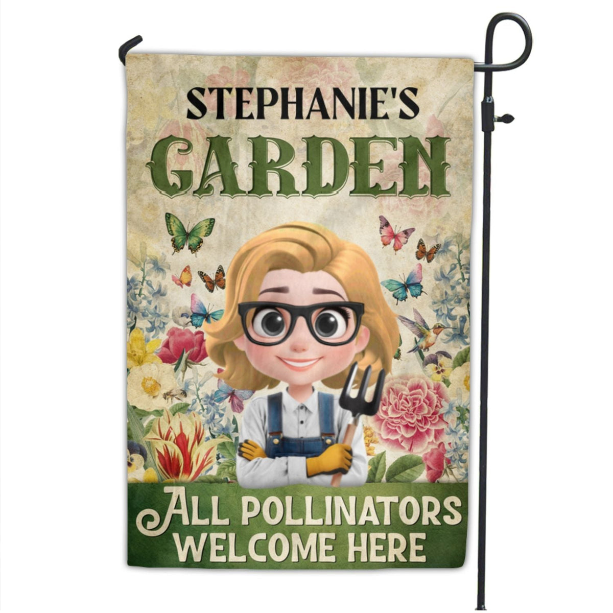 Welcome Here All Pollinators - Personalized Flag