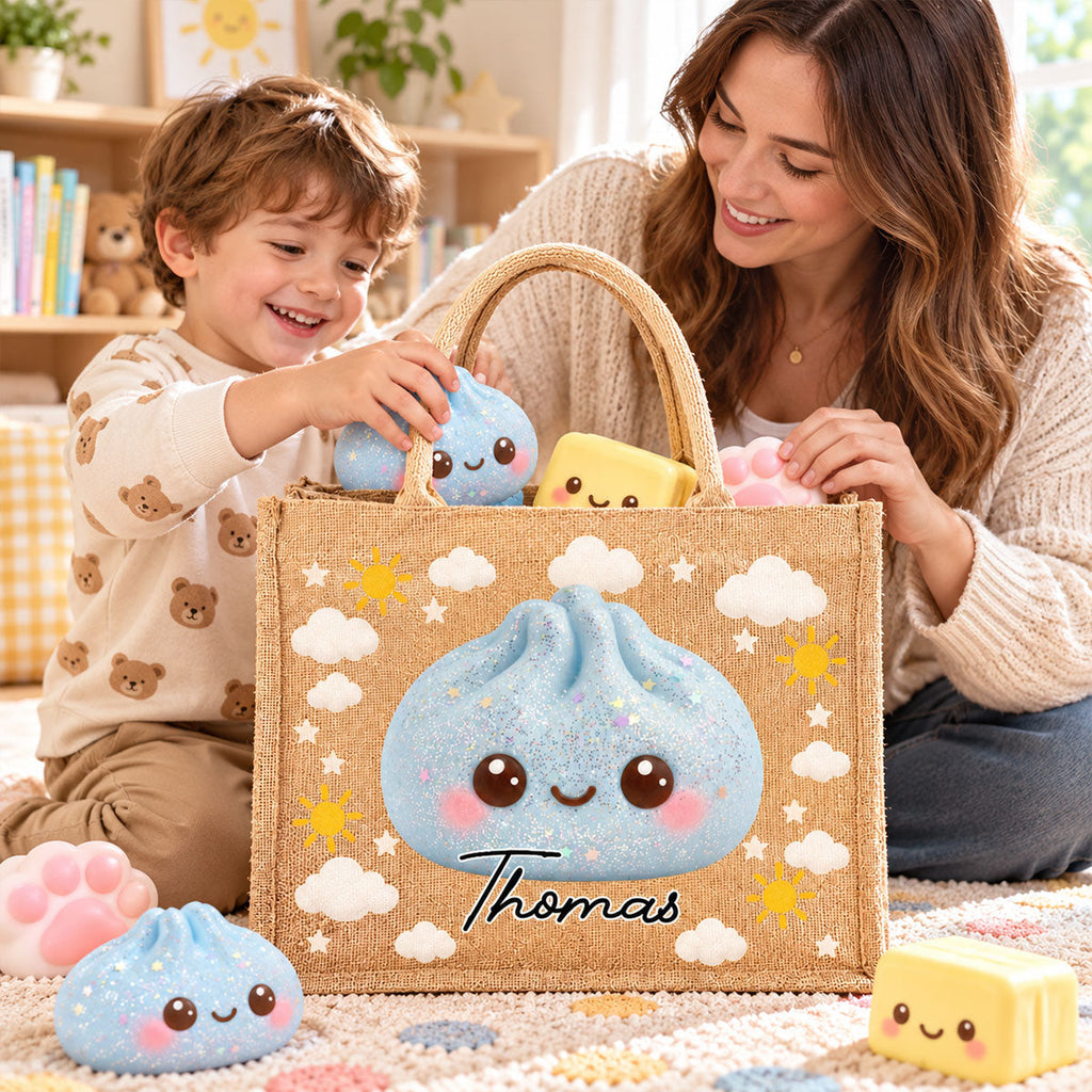 Jolly Little Friend - Personalized Jute Tote Bag