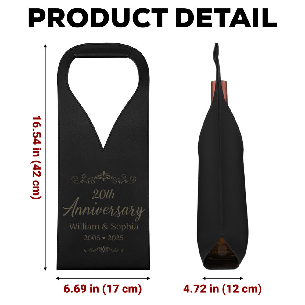 You And Me We Got This - Personalized Engraved Leather Wine Bag