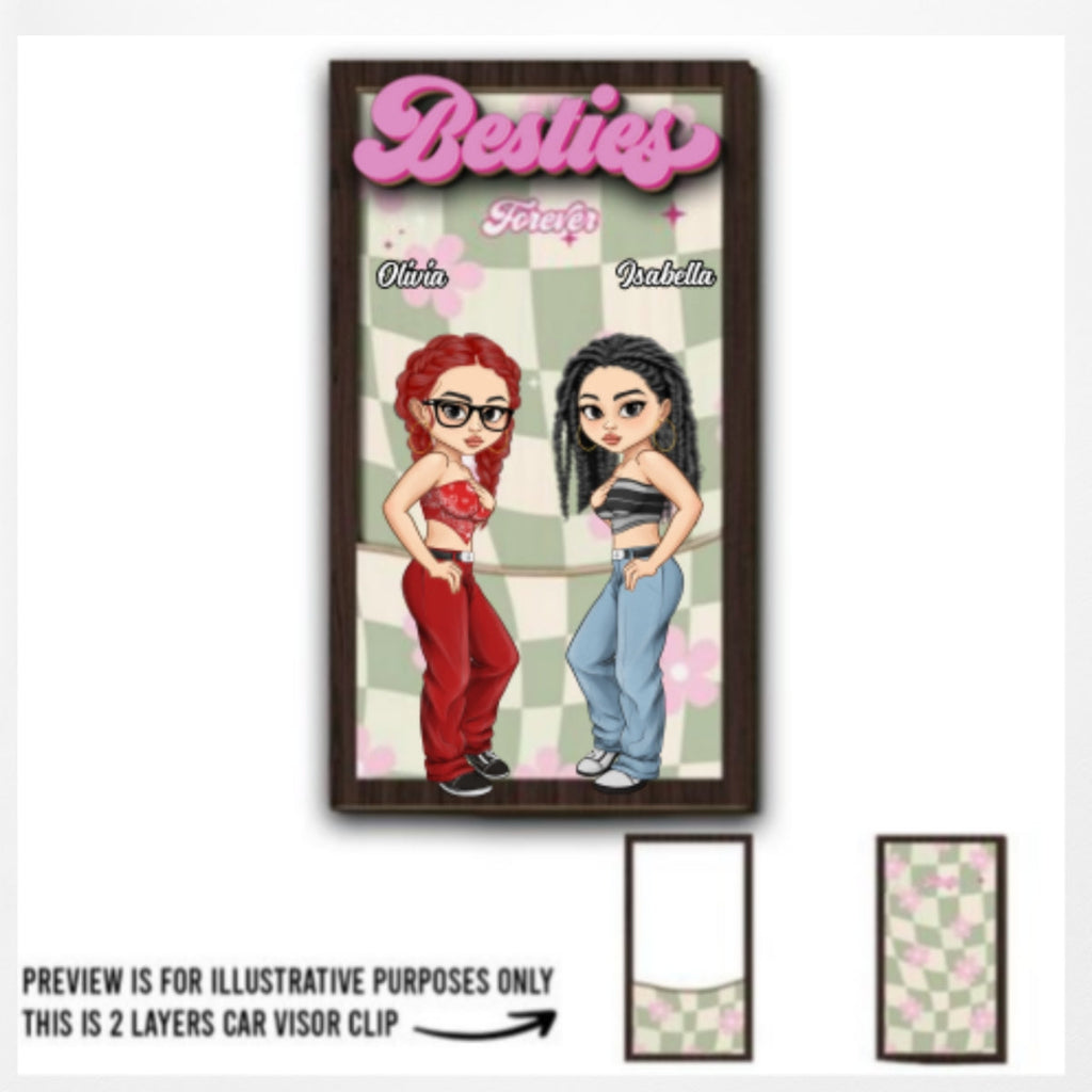 Bestie Forever - Personalized Car Visor Clip
