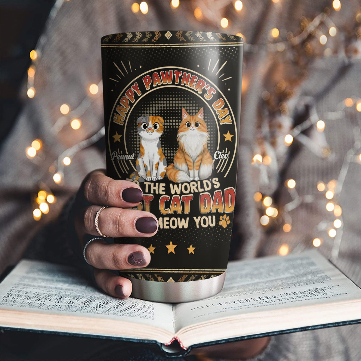 Pawther Day With Cat Dad - Personalized Tumbler