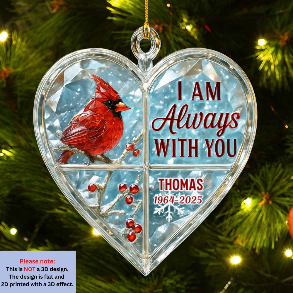Custom Memorial Christmas Ornament, Sympathy Keepsake •  Gone But Near - Personalized Acrylic Ornament