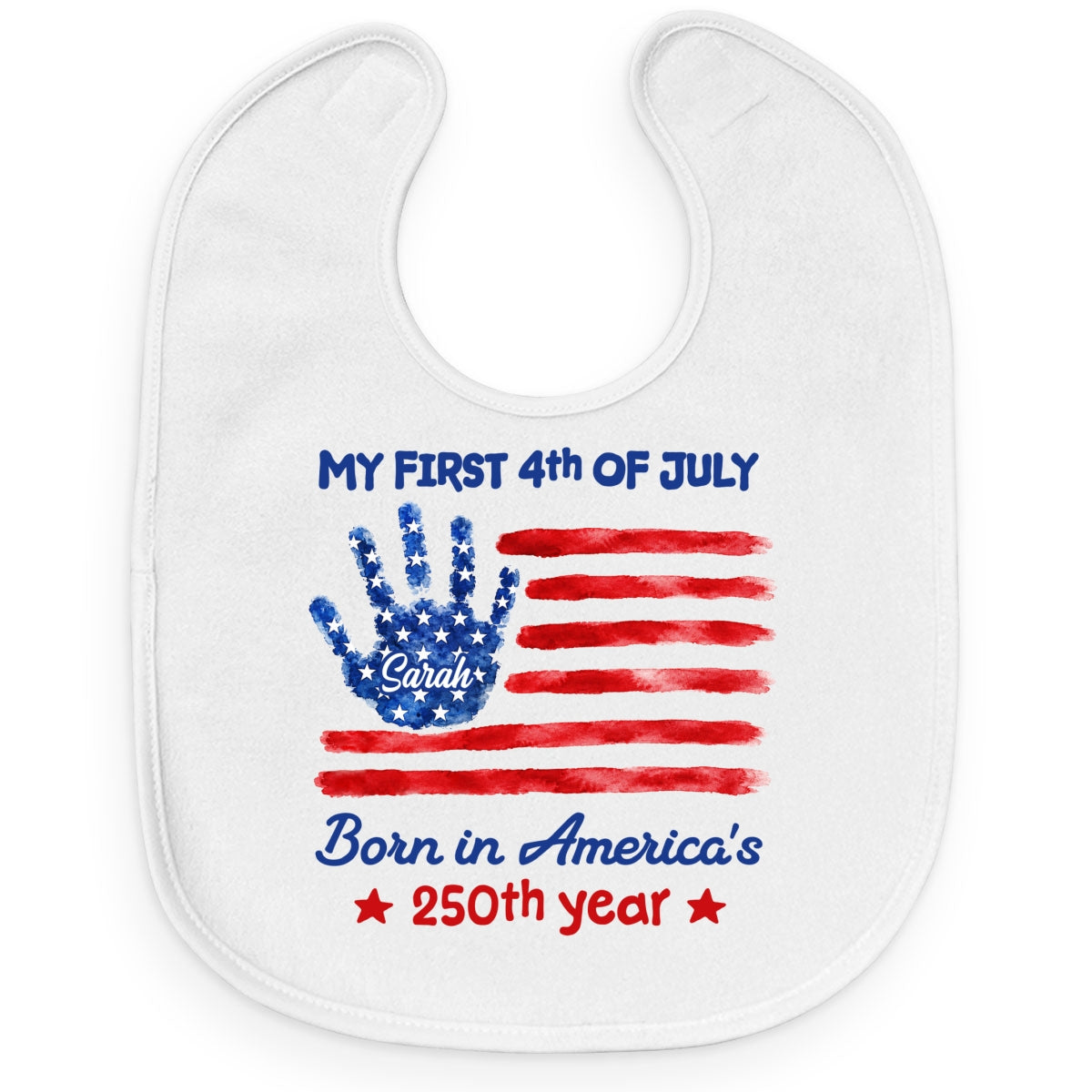 1st 4th Of July - Personalized Baby Bib