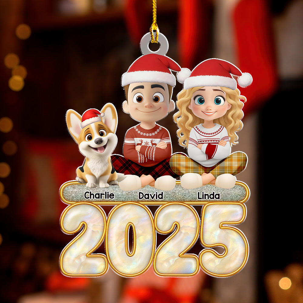 Custom Keepsake Christmas Ornament •  This Is Us And The Dog - Personalized Acrylic Ornament