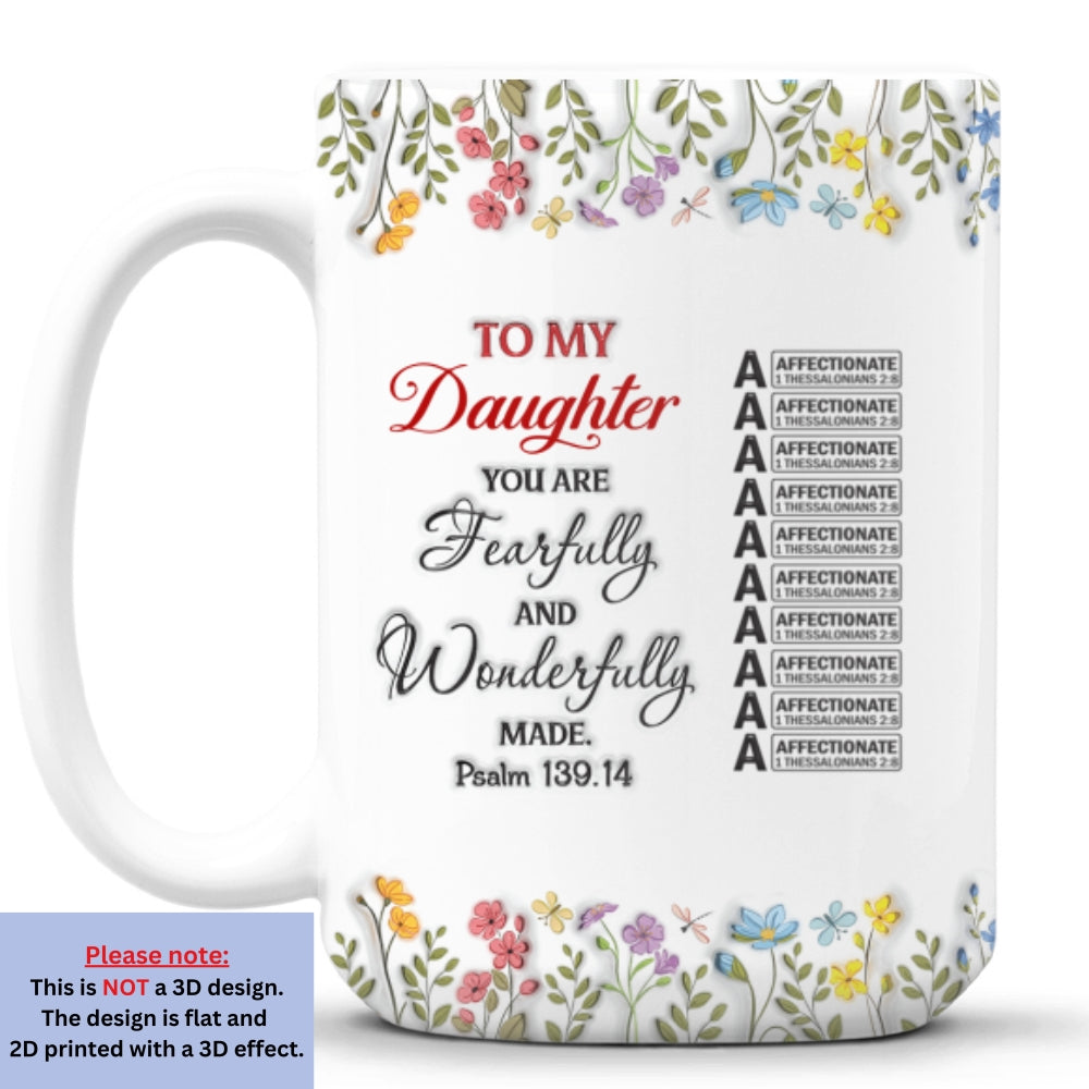 Custom Christmas & Birthday Gift for Daughter • You Are Fearfully - Personalized 3D Inflated Effect Mug