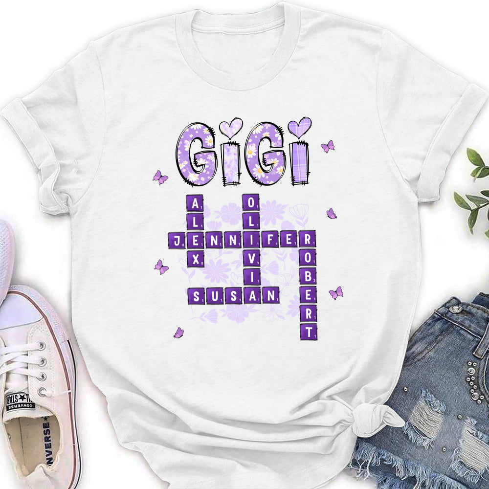 Custom Mother's Day Gift for Mom & Grandma • Love Being Gigi Crossword - Personalized Shirt