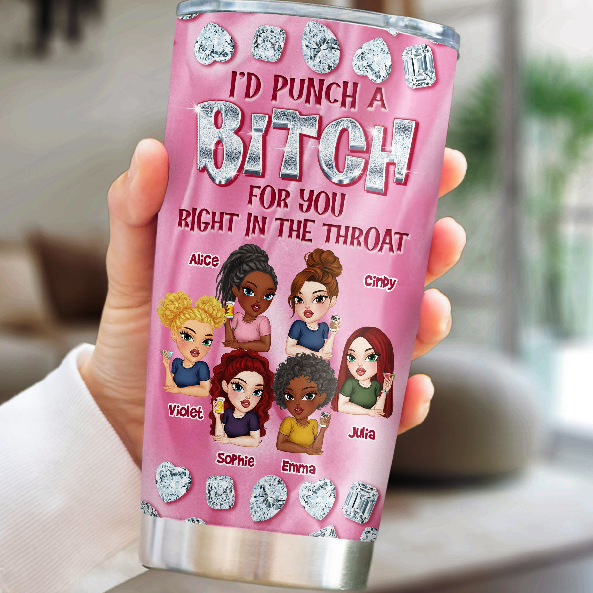 Custom Christmas Birthday Gifts For Best Friend • Besties Forever Gemstones - Personalized Tumbler