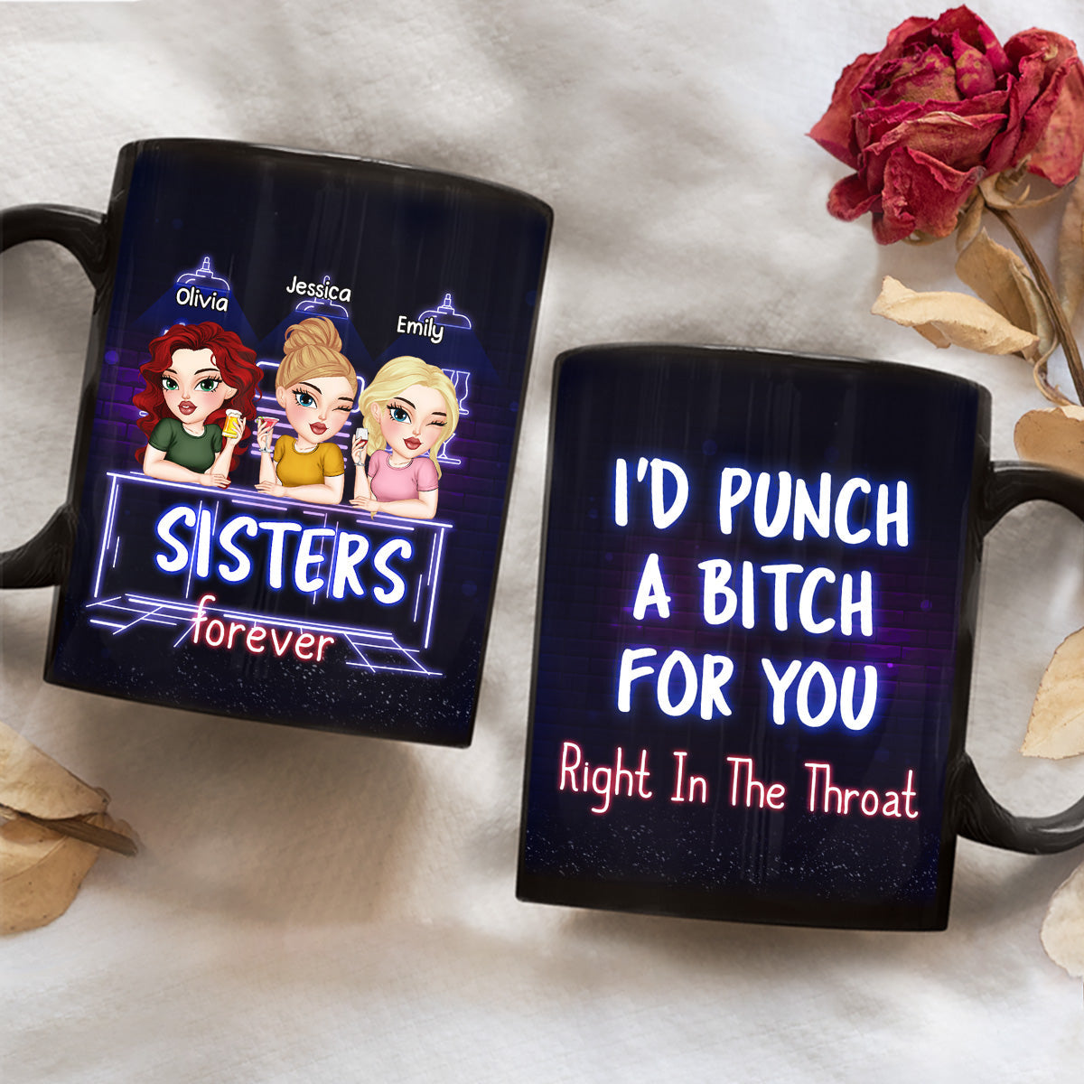 Custom Best Friend, Christmas & Birthday Friendship Keepsake Gift • You And Me Bestie Forever - Personalized Coffee Mug