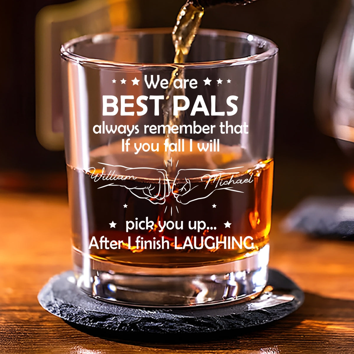 Custom Christmas Birthday Drinkware Gifts for Brother • After I Finish Laughing - Personalized Whiskey Glass
