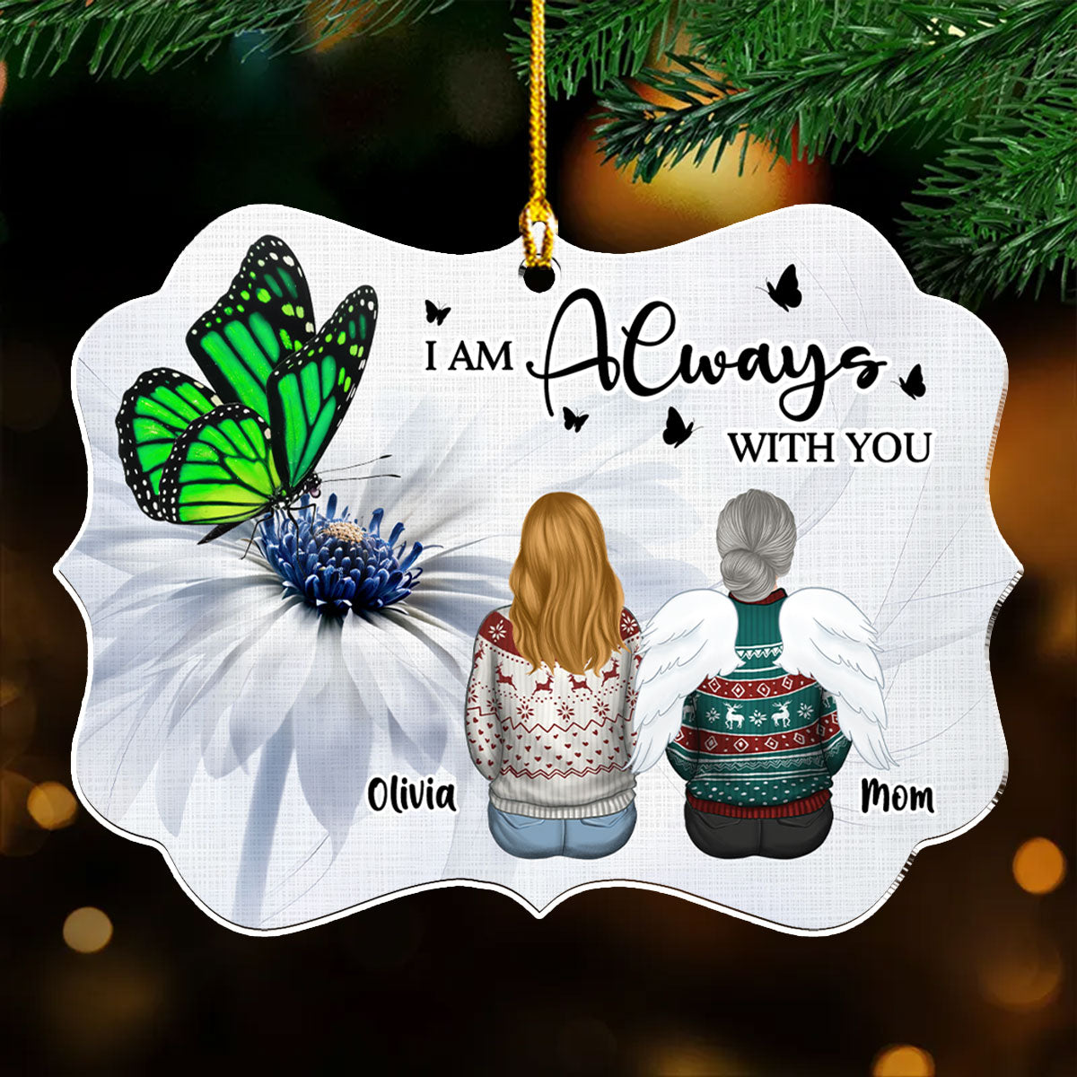 Custom Family Ornament, Christmas Gift for Family Members •  Always With You Version 2 - Personalized Acrylic Ornament
