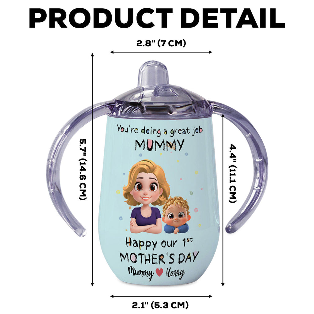 You're Doing A Great Job - Personalized Sippy Cup With Handles