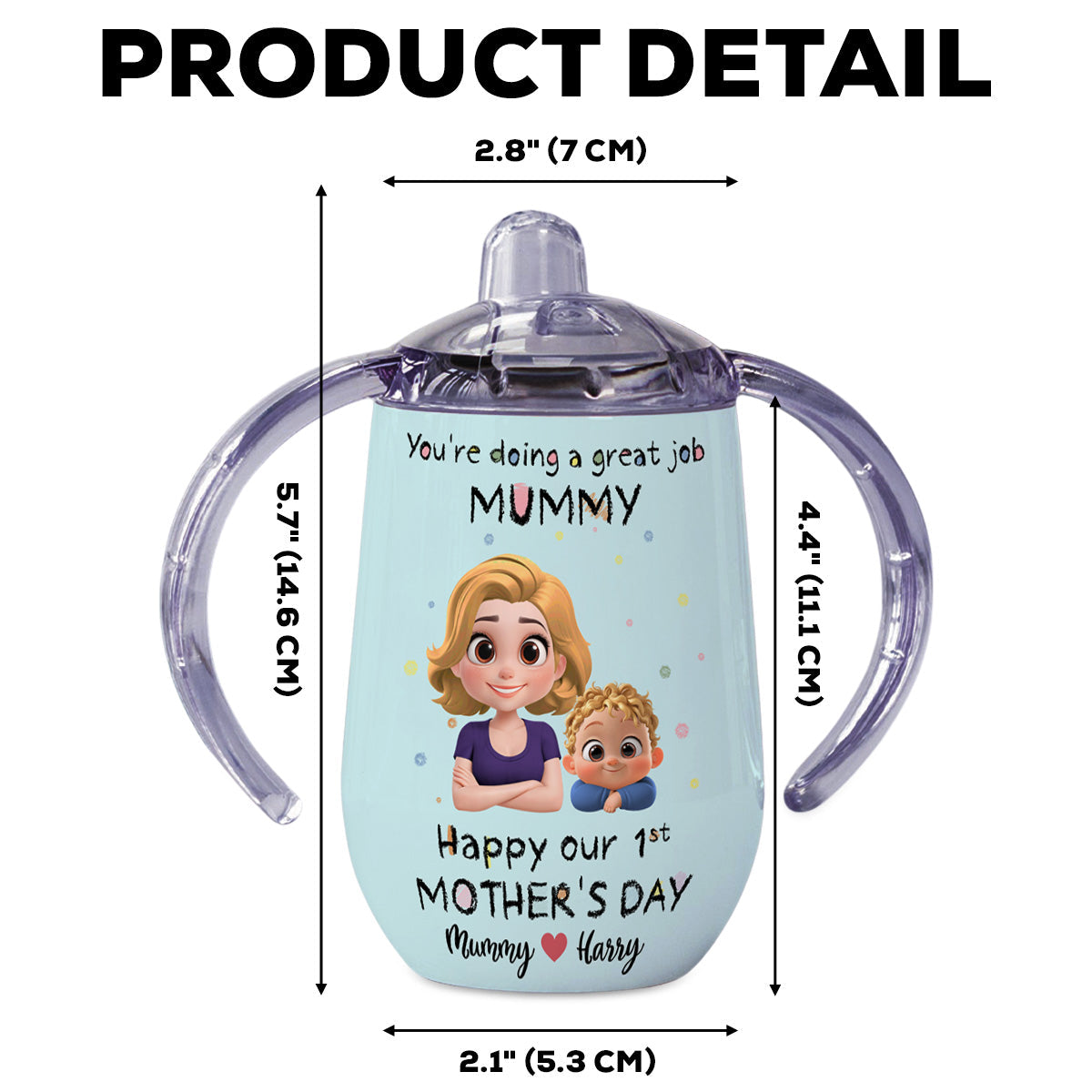 You're Doing A Great Job - Personalized Sippy Cup With Handles