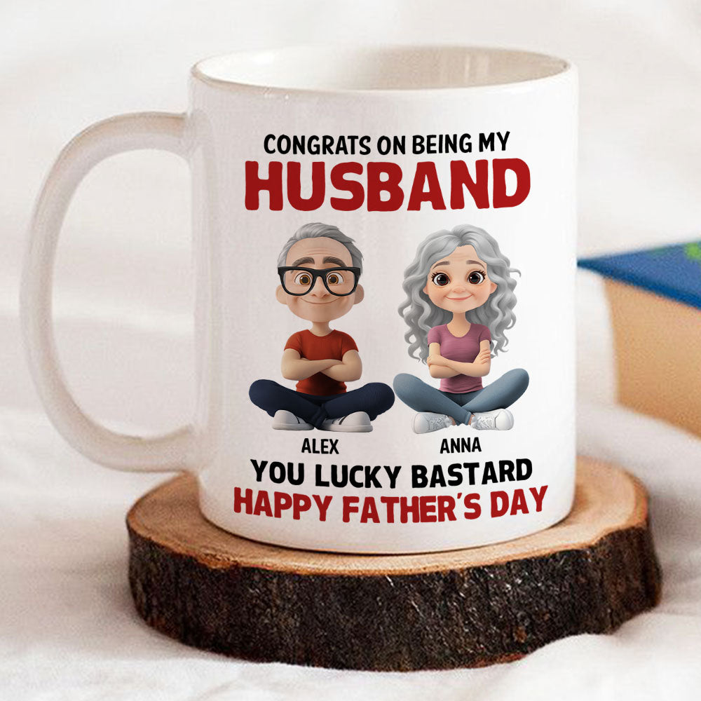 Custom Anniversary Keepsake Gifts For Couple • Congrats My Bastard - Personalized Coffee Mug