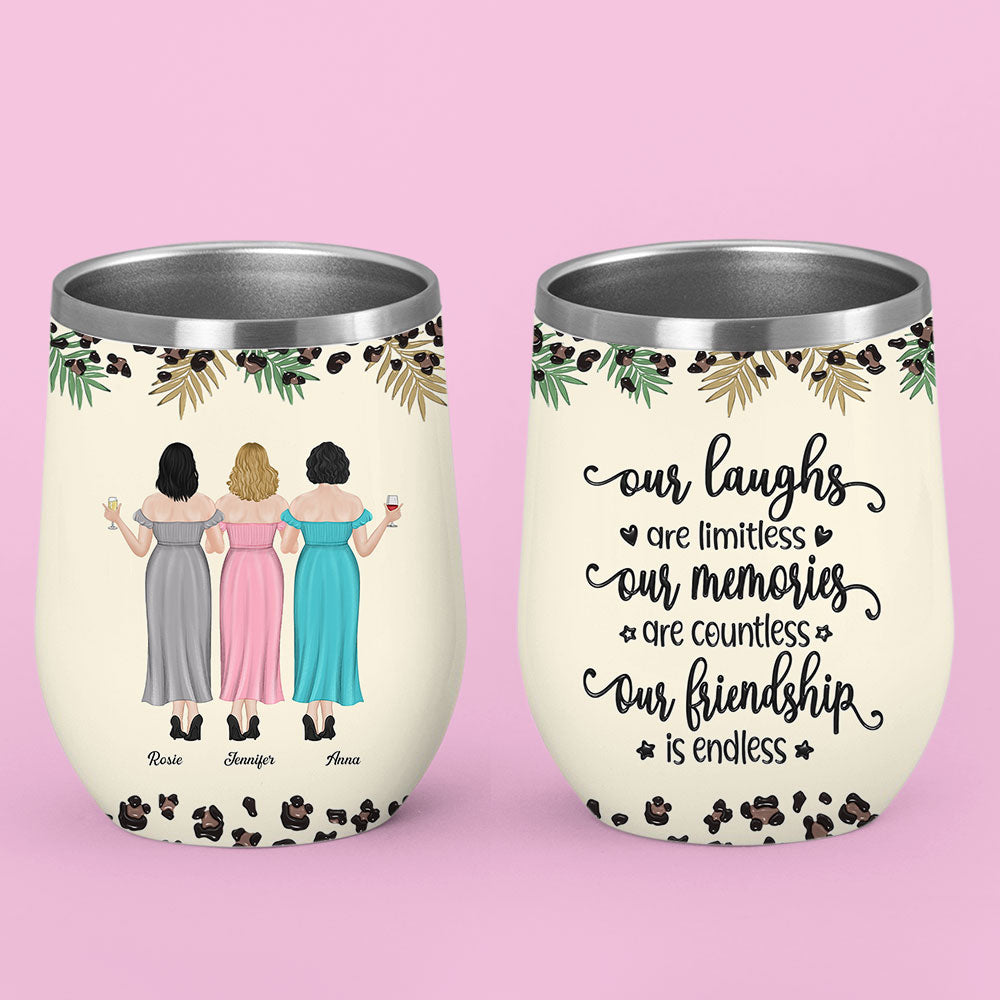 Custom Christmas Birthday Gifts For Best Friend • You Make Me Laugh Everyday - Personalized 3D Inflated Effect Wine Tumbler