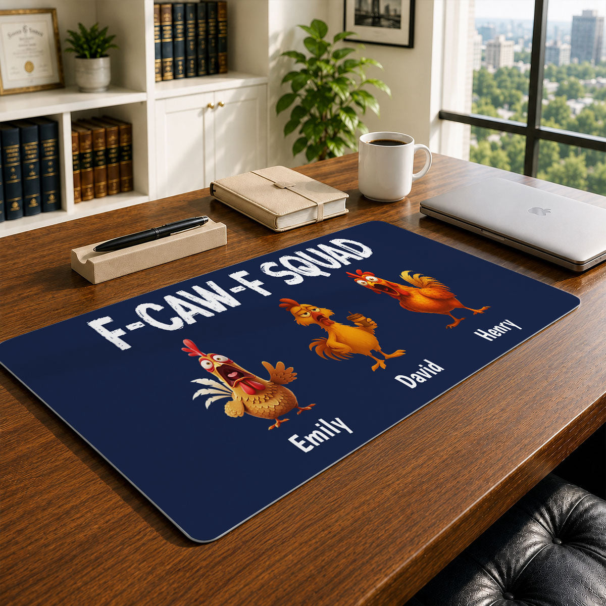 United By Coffee And Chaos - Personalized Desk Mat