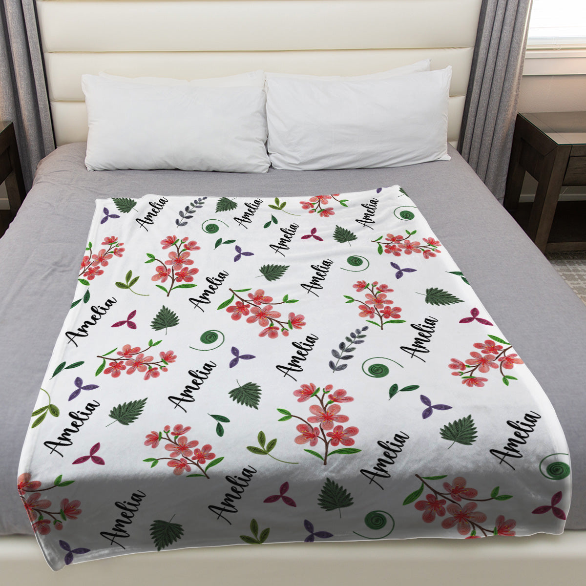 Wildflower Love - Personalized Fleece Blanket