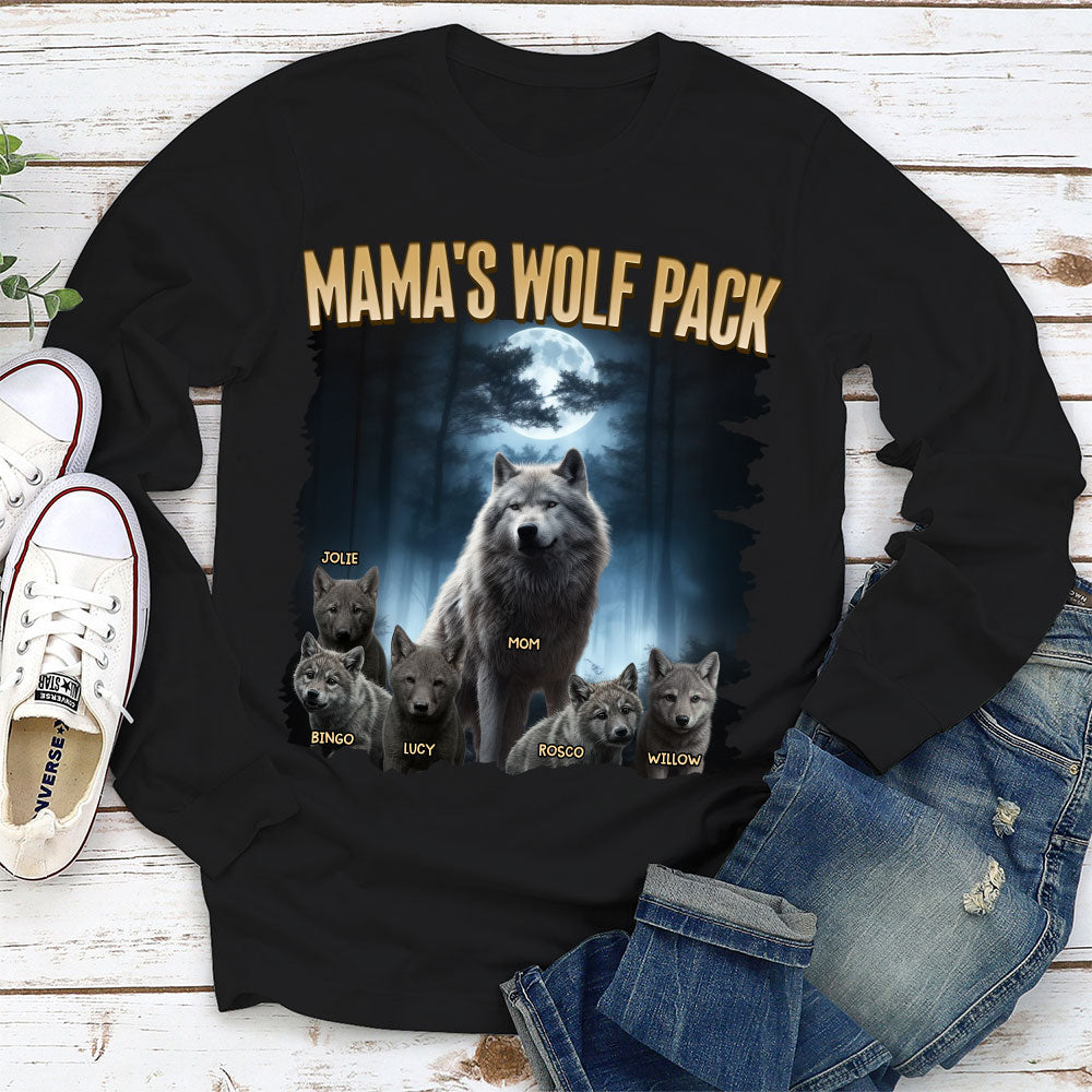 Custom Christmas & Birthday Gift for Mom, Grandma • Mama Wolf Pack - Personalized Shirt