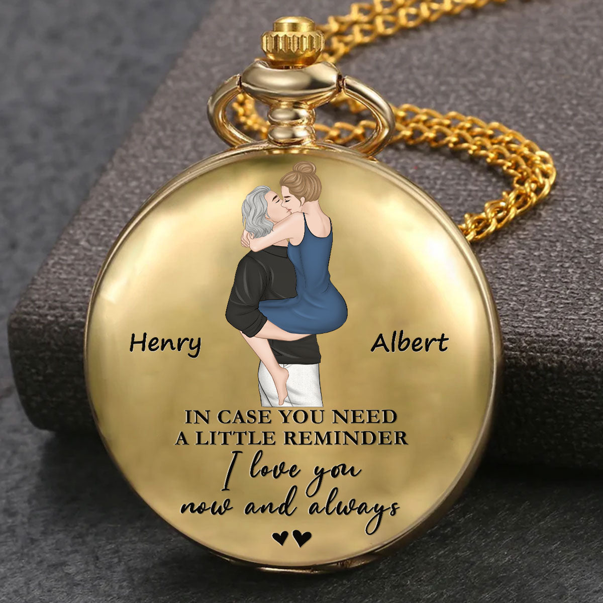 Love You Now And Always - Personalized Print Pocket Watch