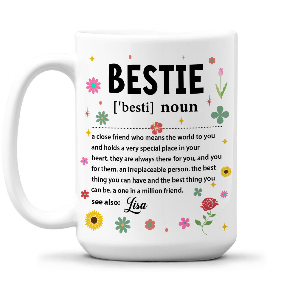 Custom Best Friend, Christmas & Birthday Friendship Keepsake Gift • Bestie Definition - Personalized Coffee Mug