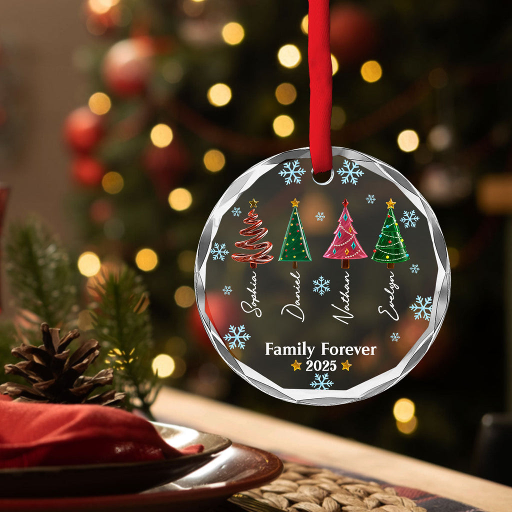 Custom Friendship Christmas Ornament, Best Friend Gift •  Frosty Friendship - Personalized Glass Ornament