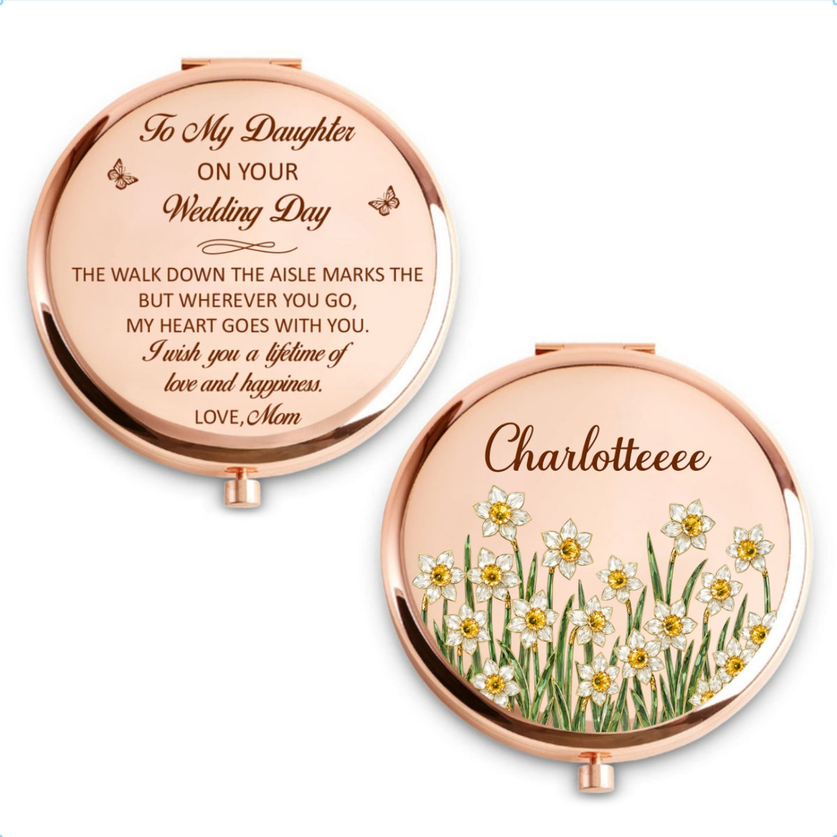 Forever My Beautiful Little Girl - Personalized Compact Mirror