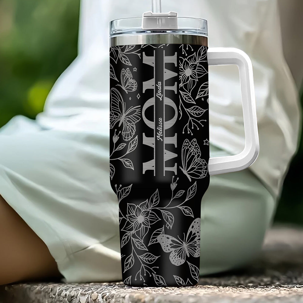 Custom Mother's Day Birthday Gifts For Mom • The Love Of Mom - Personalized Engraved 40oz Tumbler With Handle