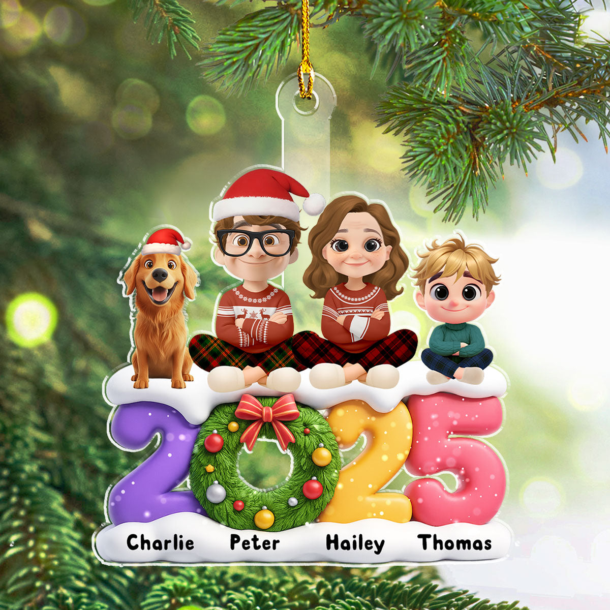 Custom Family Ornament, Christmas Gift for Family Members •  Our Christmas Our Love Family - Personalized Acrylic Ornament