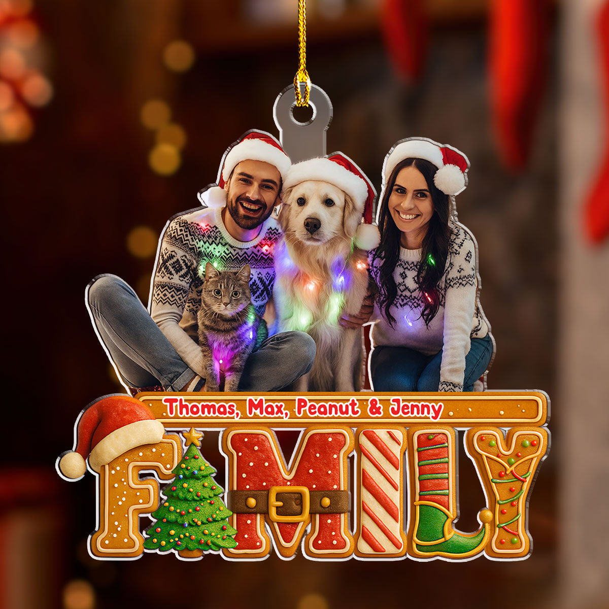 Custom Photo Family Ornament, Christmas Gift for Family Members • Our Christmas Laughter Photo - Personalized Acrylic Ornament