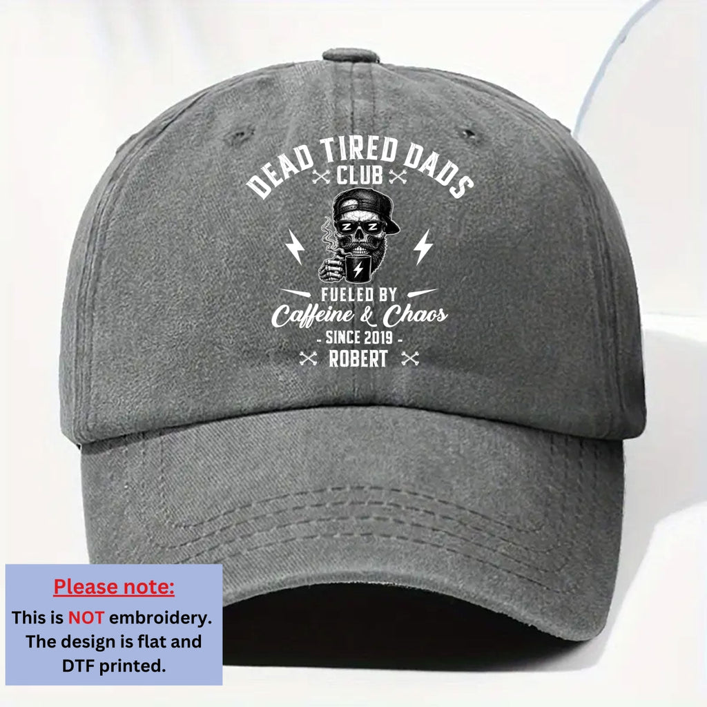 Custom Christmas Headwear Birthday Gifts for Grandpa • Fueled By Their Laughter - Personalized Vintage Washed Denim Cap