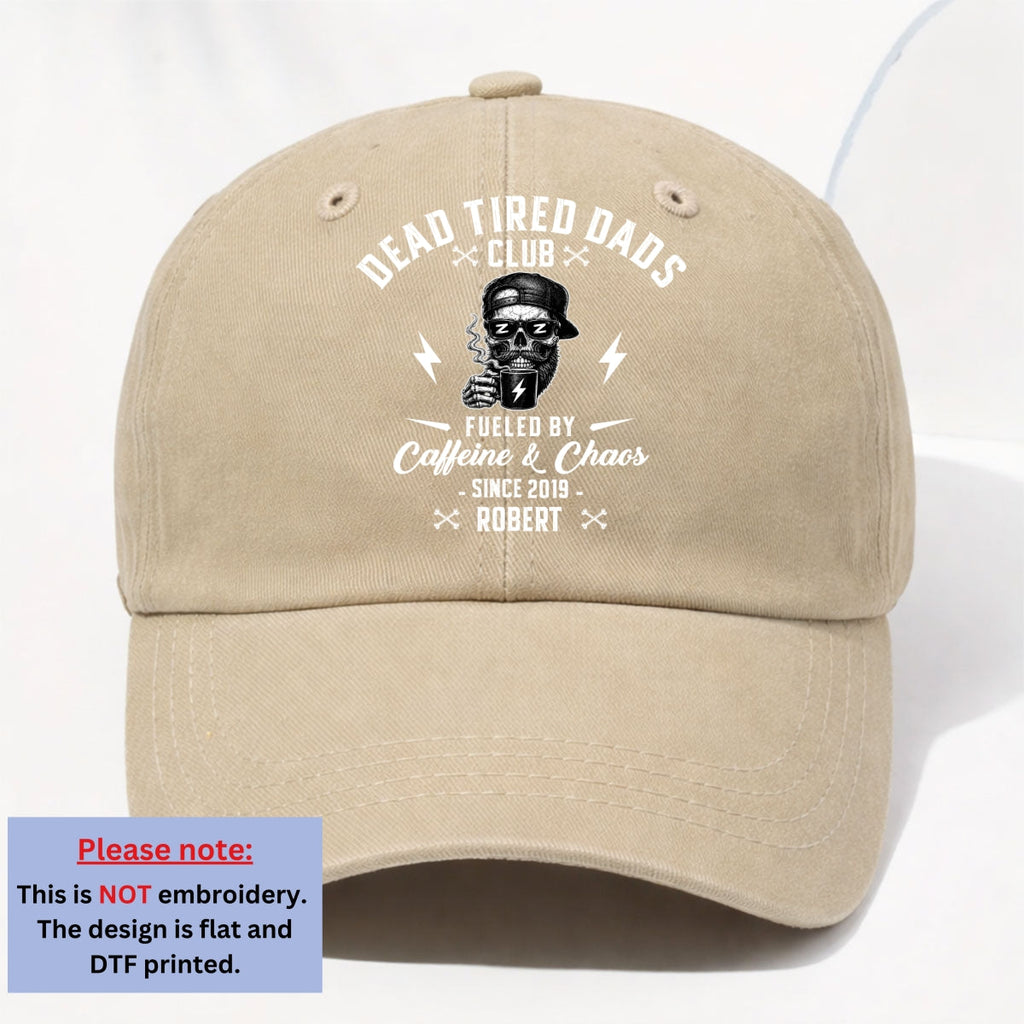 Custom Christmas Headwear Birthday Gifts for Grandpa • Fueled By Their Laughter - Personalized Vintage Washed Denim Cap