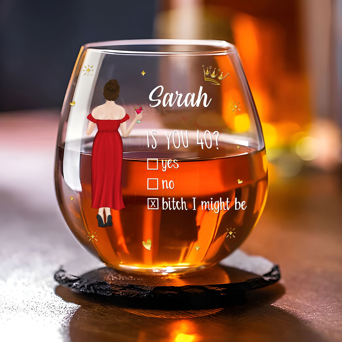 Is You 40 - Personalized Wine Glass