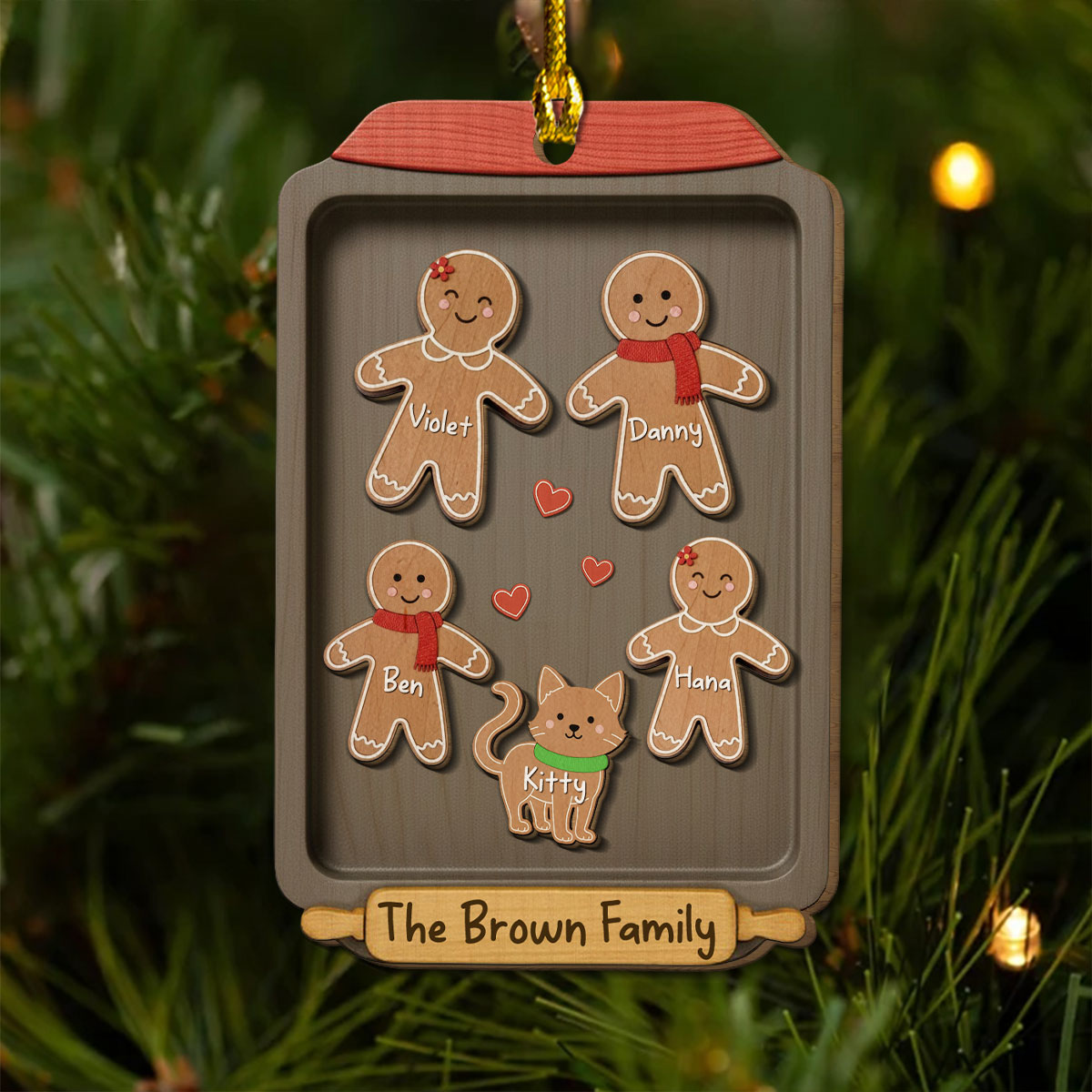 Custom Family Ornament, Christmas Gift for Family Members •  Cookies And Family Create Memories - Personalized 2-Layered Wood Ornament
