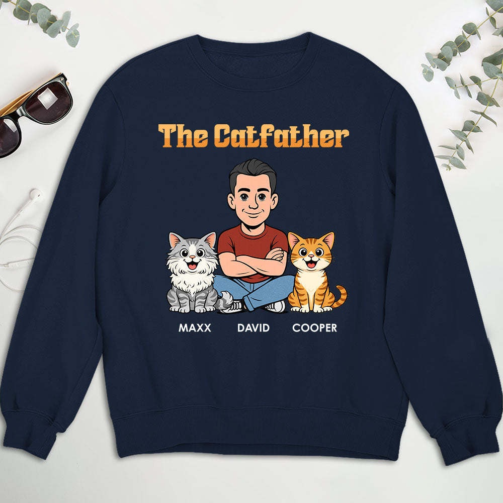 Custom Christmas & Birthday Keepsake Gift • The Catfather Retro - Personalized Shirt - Sweatshirt