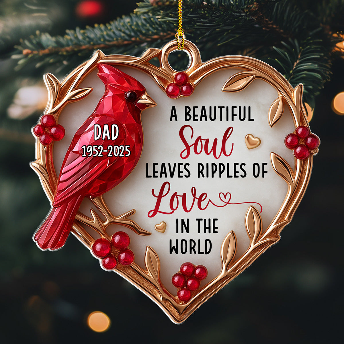 Custom Memorial Christmas Ornament, Sympathy Keepsake •  A Beautiful Soul - Personalized Acrylic Ornament