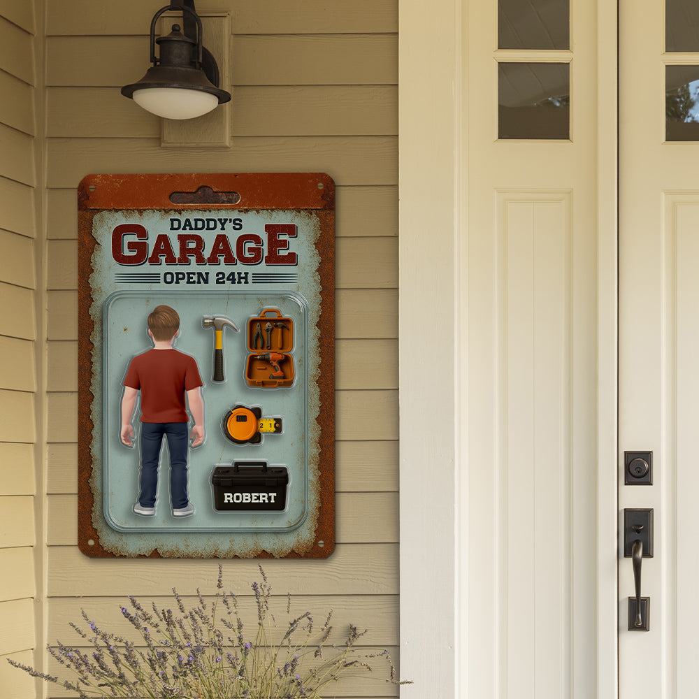 Custom Home & Wall Decor, Birthday & Christmas Gift • Garage Of Dad - Personalized Metal Sign
