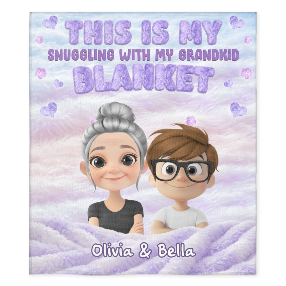 This Is My Snuggling With My Grandkids Blanket - Personalized Fleece Blanket