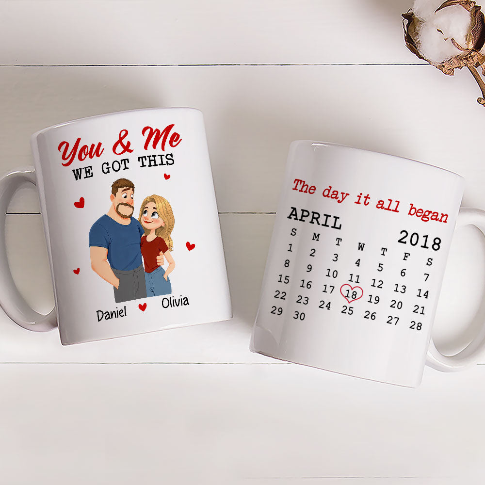 Custom Anniversary Keepsake Gifts For Couple • You And Me Got This - Personalized Coffee Mug