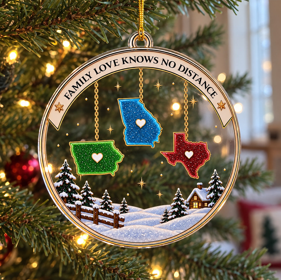 Custom Family Ornament, Christmas Gift for Family Members •  Our Family - Personalized Acrylic Ornament