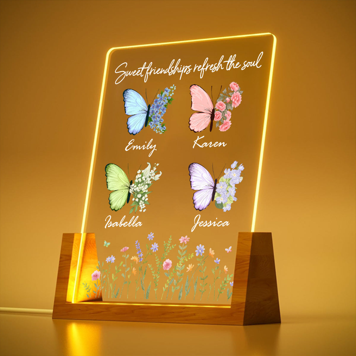 Custom Gift for Best Friends, Sister, Birthday & Christmas • A True Friend Refreshes You - Personalized Night Light