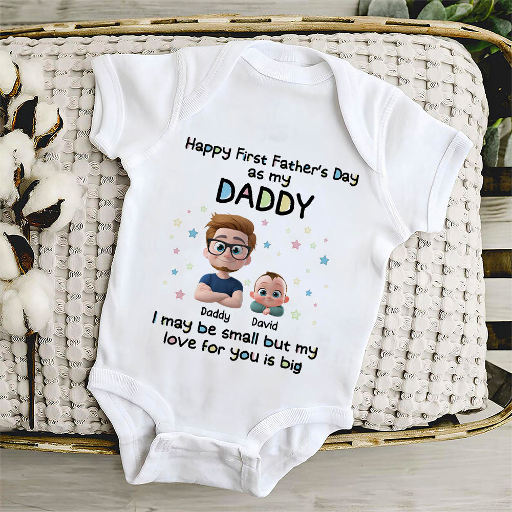 First Father Day With Baby - Personalized Baby Onesie