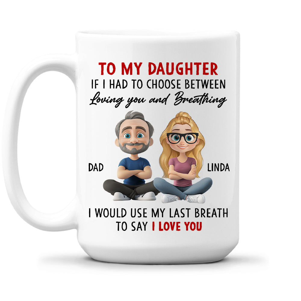 Custom Christmas & Birthday Gift for Daughter • Loved Beyond Words Always - Personalized Coffee Mug