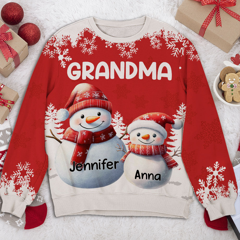 Custom Grandma Christmas Sweatshirt, Gift for Mothers • My Fav People Call Me - Personalized All-Over-Print Sweatshirt